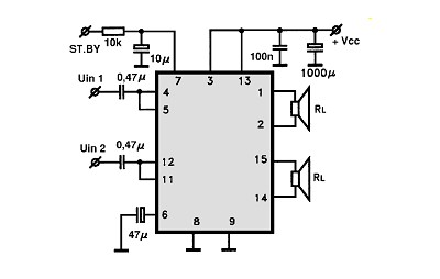 TDA7374B circuito eletronico
