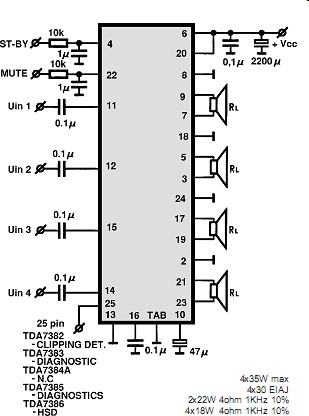 TDA7382 circuito eletronico