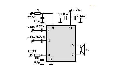 TDA7390 circuito eletronico