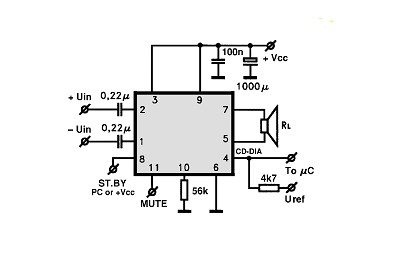 TDA7391 circuito eletronico