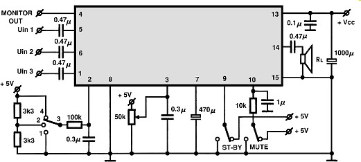 TDA7494 circuito eletronico
