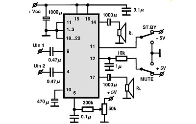 TDA7496L circuito eletronico