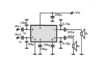 U2822B circuito eletronico