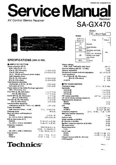 Technics SA-GX470 Service Manual