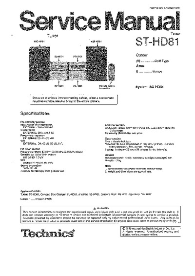 Technics ST-HD81 tuner