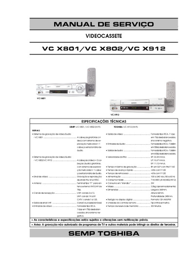 Semp Toshiba VCX 801, VCX802, VCX912