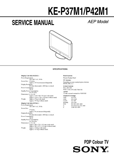 SONY KE-P37M1, KE-P42M1