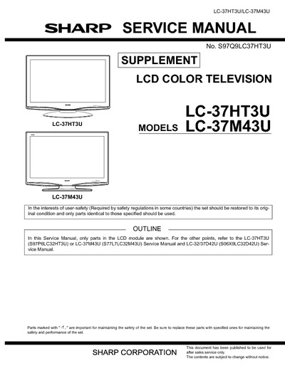 SHARP LC-37M43U LCD TV Color Suppl-S97Q9LC37HT3U