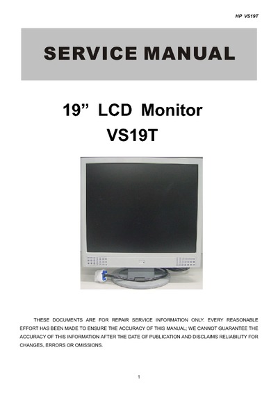 AOC Service Manual HP-VS19T_A00 monitor lcd