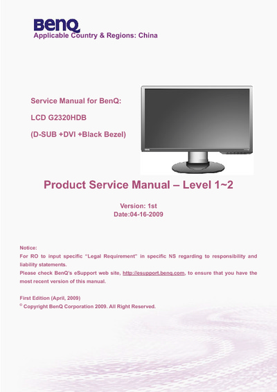 Benq G2320HDB monitor lcd