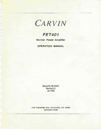 CARVIN FET401
