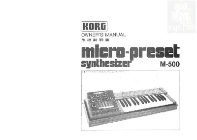 Korg Micro-Preset M-500 & M-500SP Owners & Service Manual