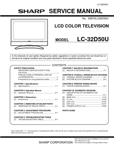 Sharp LC-32D50U LCD