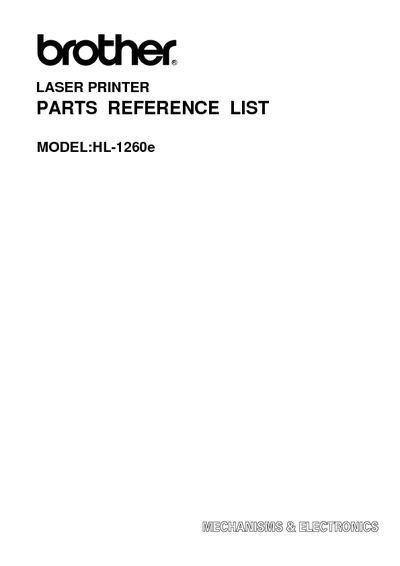 Brother HL-1260e Parts Manual