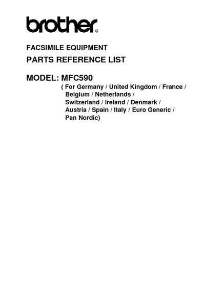 Brother MFC-590 Parts Manual
