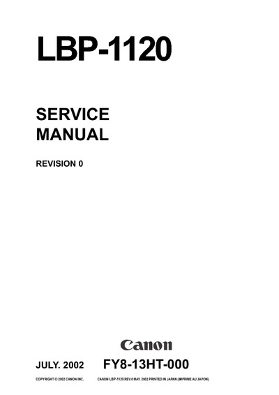 Canon LBP-1120 Service Manual