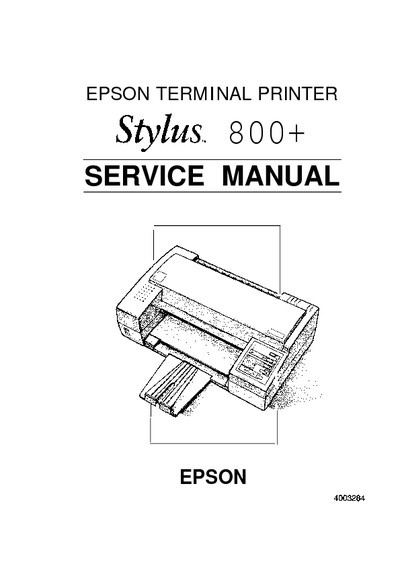 Epson Stylus 800+ Service Manual