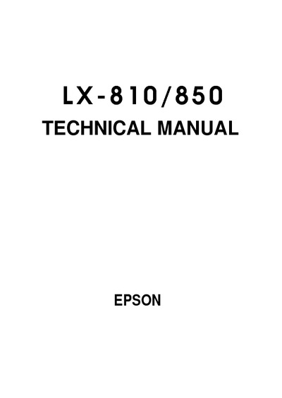 Epson LX-810 LX-850 Service Manual