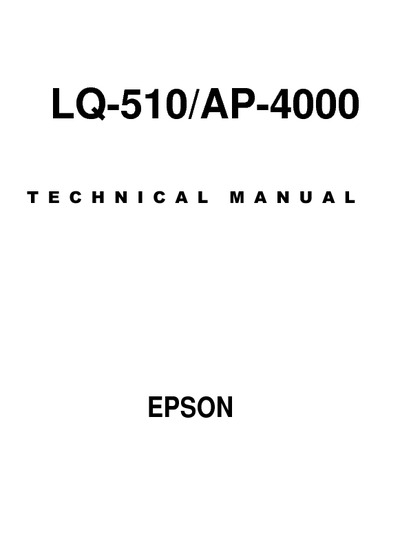 Epson LQ-510 Service Manual