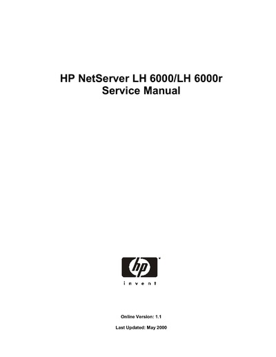 HP NetServer LH6000 Service Manual