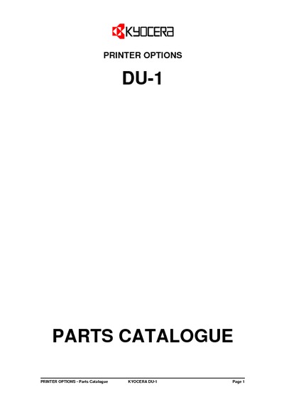 Kyocera Duplexer DU-1 Parts Manual