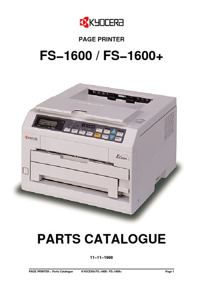 Kyocera FS-1600 Parts Manual