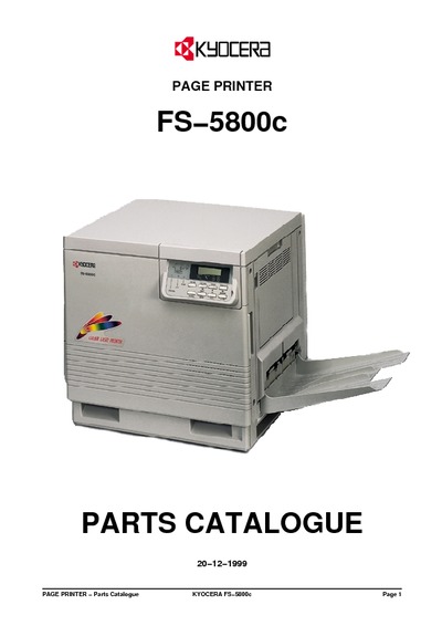 Kyocera FS-5800c Parts Manual