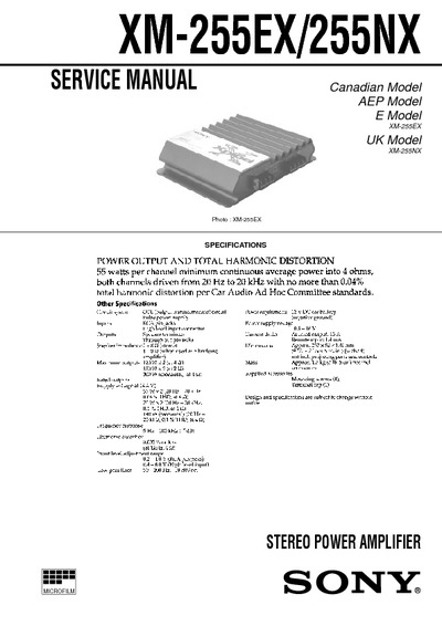 Sony XM-255EX Car Power Amplifier