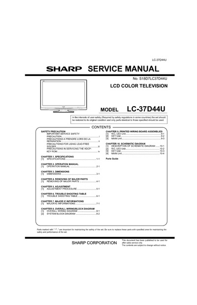 Sharp LC-37D44U, LCD