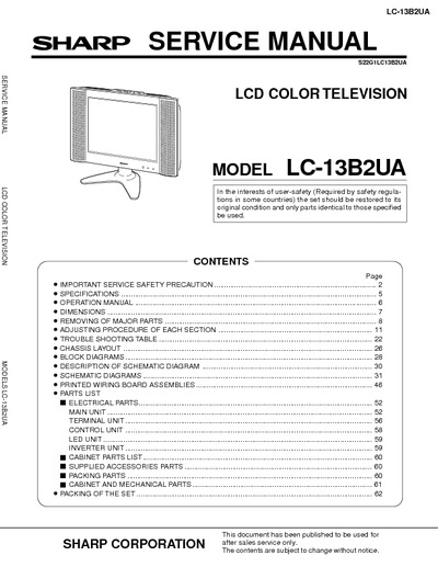 SHARP LC-13B2UA LCD