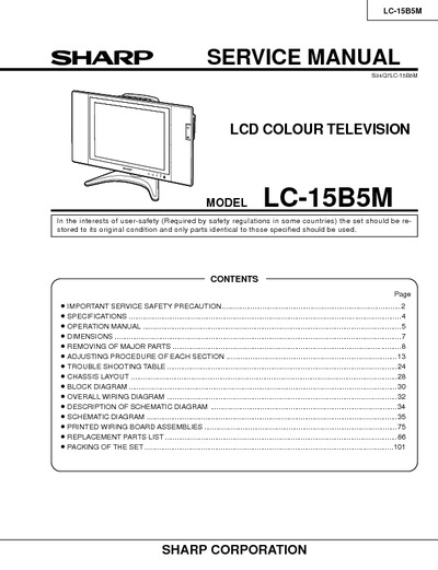 SHARP LC-15B5M LCD