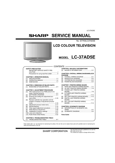 SHARP LC-37AD5E LCD