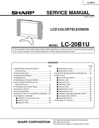 SHARP LC-20B1U  LCD