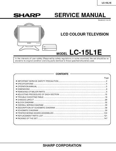 SHARP LC-15L1E  LCD