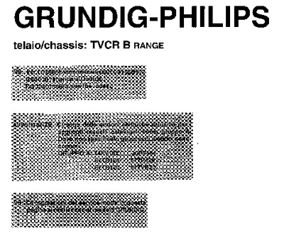 Philips COMBO TV+VCR Chassis TVCR B  - 14PV162 20PV164