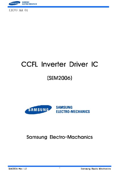SEM2006 CCFL Inverter Driver IC