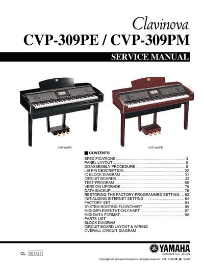 Yamaha CVP-309 PE/PM