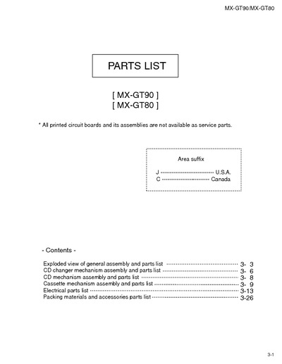 JVC MX-GT80 Manual de Partes