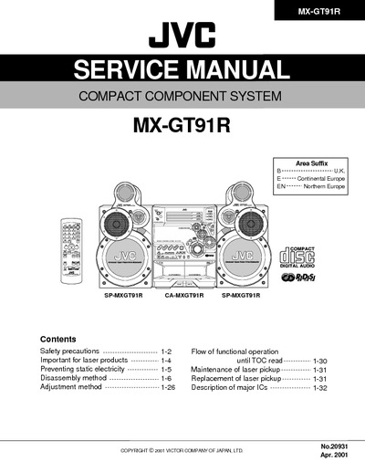 JVC mx-gt91r COMPACT COMPONENT SYSTEM