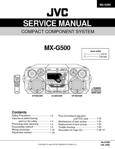 JVC MX-G500 Manual de Servicio
