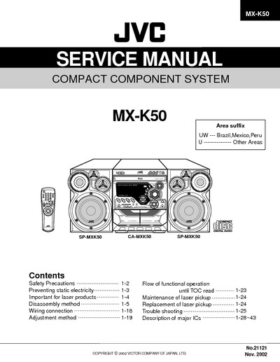JVC MX-k50uw Manual de Servicio