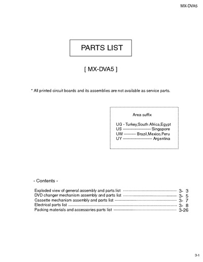 JVC MXK5UW Manual de Partes