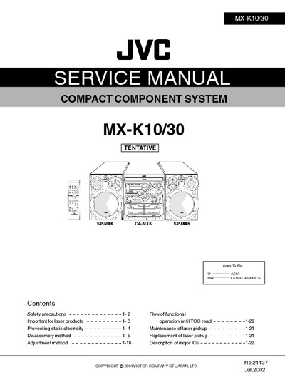 JVC MX-K30uw Manual de Servicio