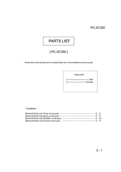 JVC PC-XC350 Manual de Partes
