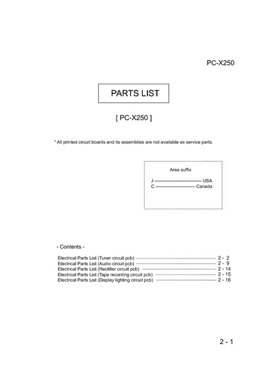 JVC PC-x250a Manual de Servicio