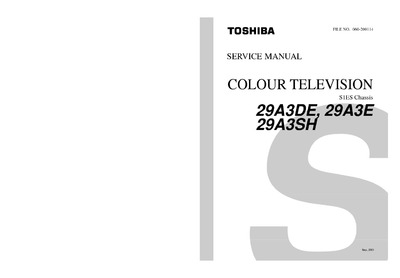 Toshiba 29A3DE, 29A3E, 29A3SH Chassis S1ES