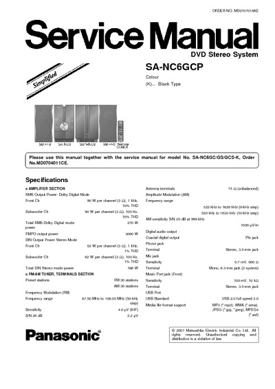 Panasonic  SA-NC6GCP