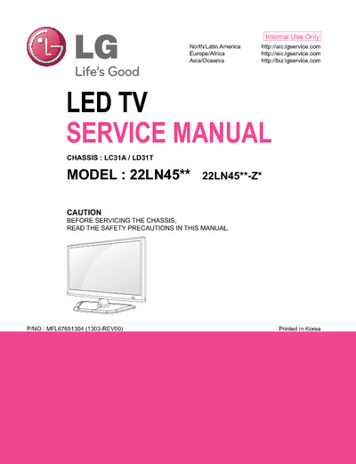 LG 22LN45** Ch LC31A, LD31T LED TV