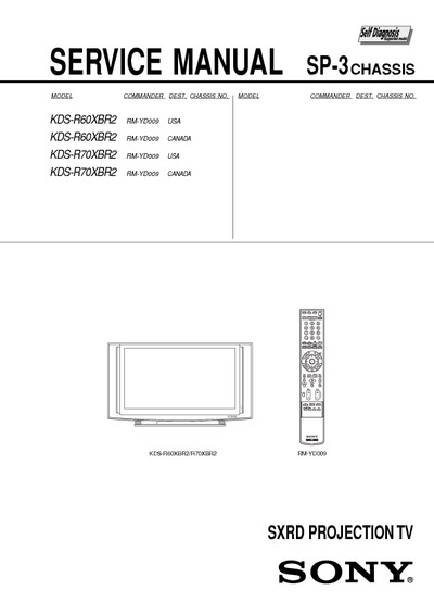 Sony KDR60XBR2 KDSR70XBR2 Ch SP3