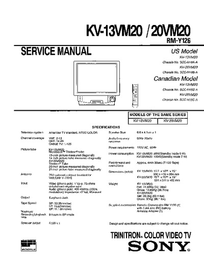 Sony KV-13VM20, KV-20VM20